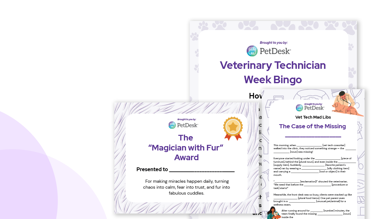PetDesk_Vet Tech Month Handouts_LP Feature Image Veterinary Technician Week Handouts and Activities