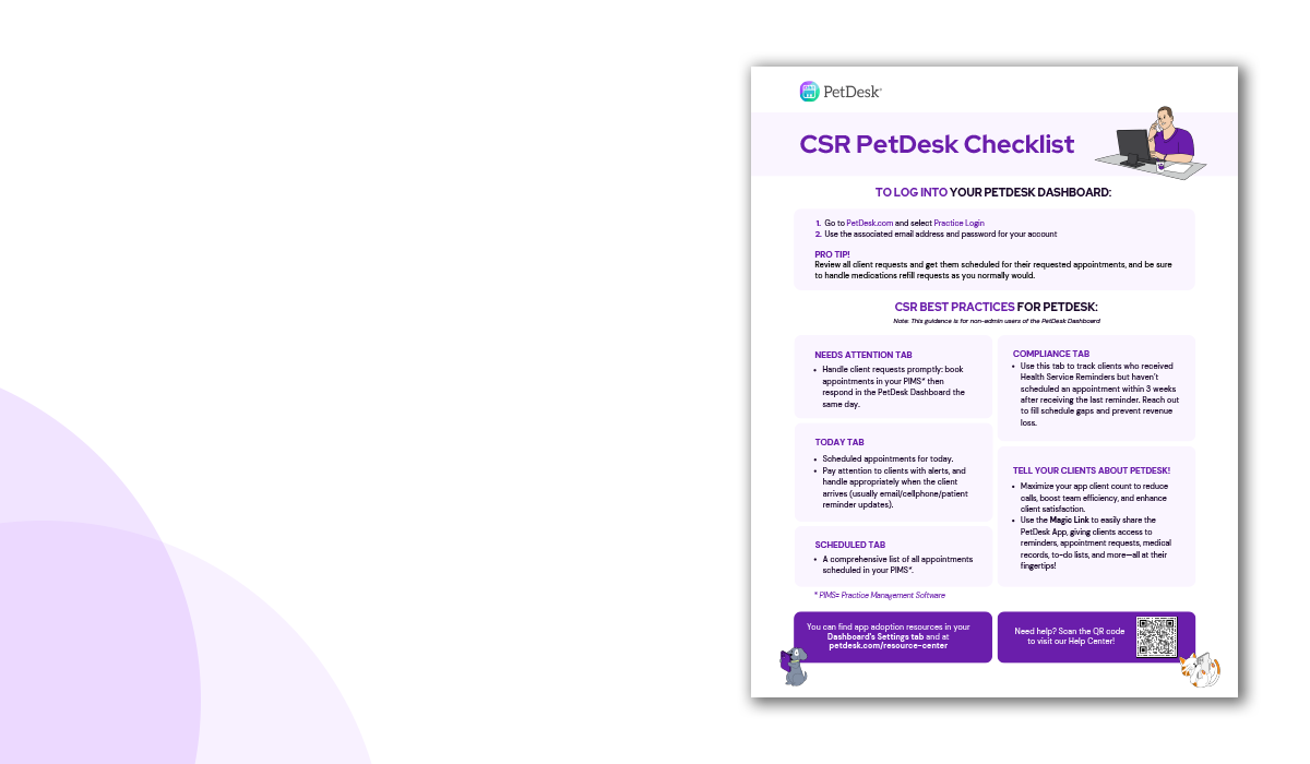 PetDesk Checklist for CSRs