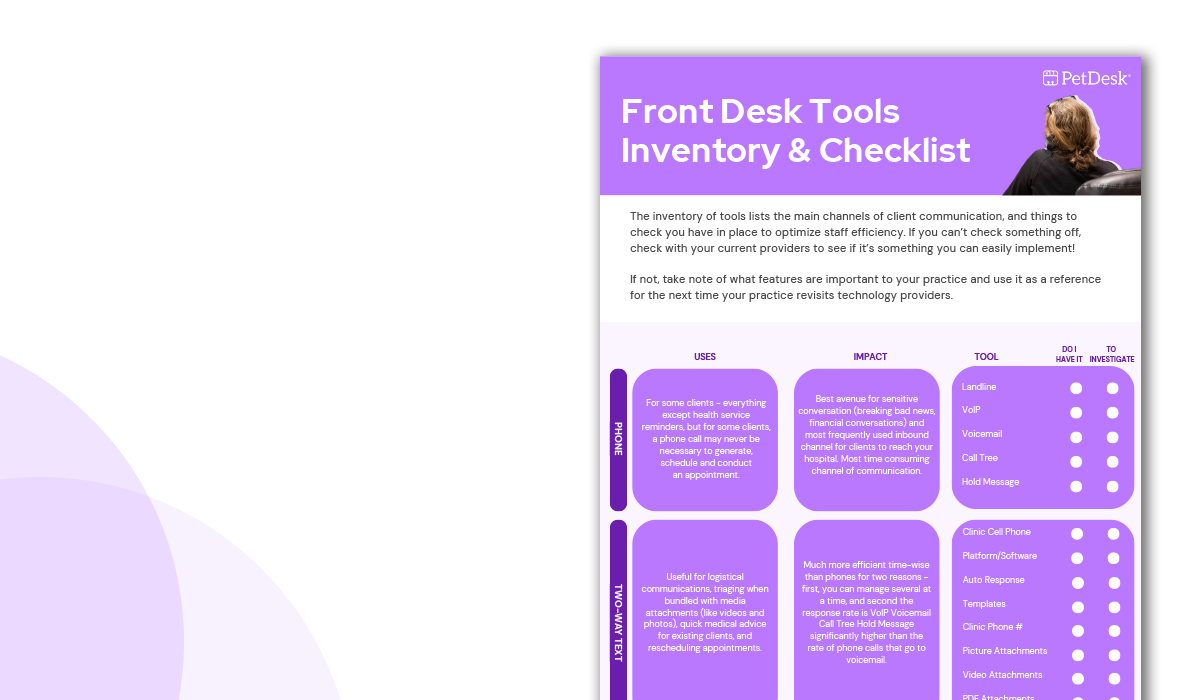 Front Desk Tools Inventory & Checklist