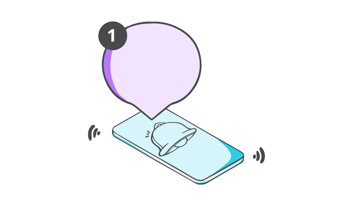 Illustration of an alert on a cell phone