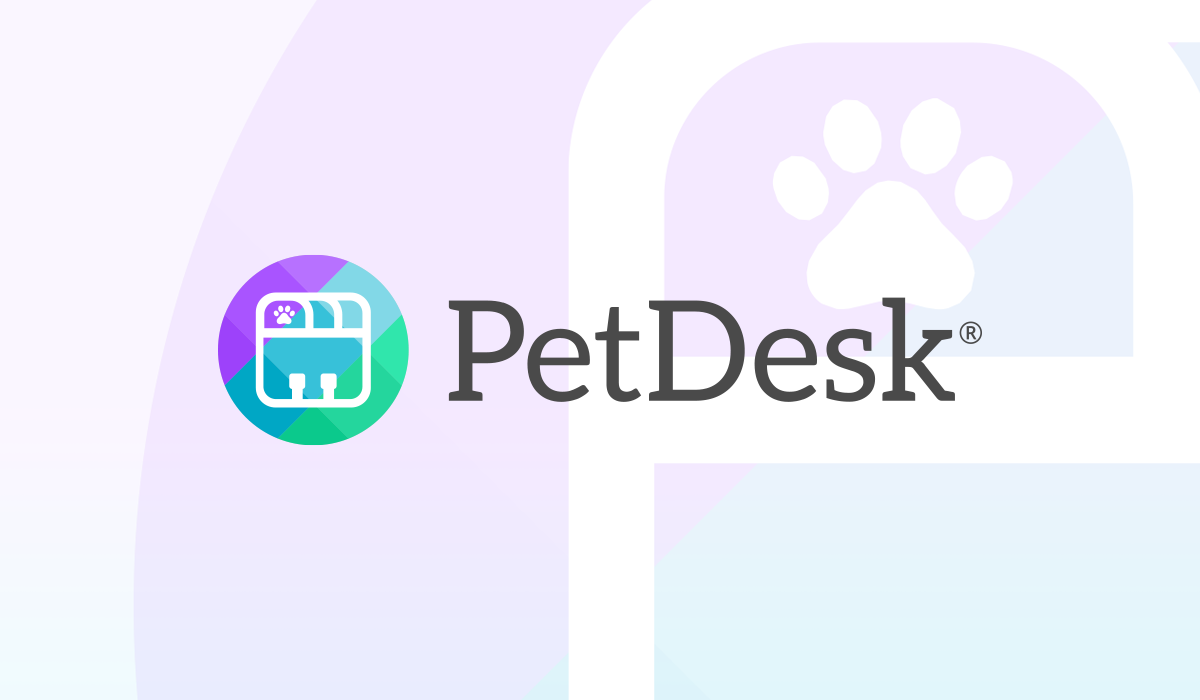 PetDesk logo on subtle watermarked background