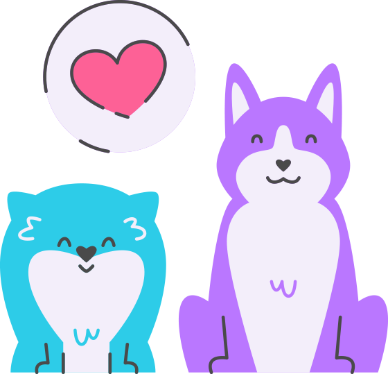 illustration of two happy dogs