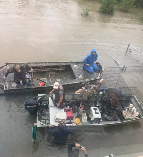 Boat rescue from Hurricane Harvey