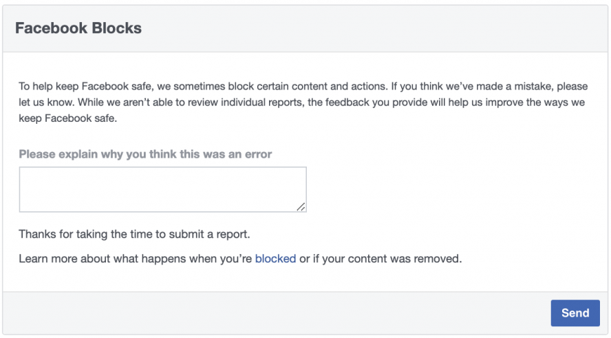 Facebook Blocks