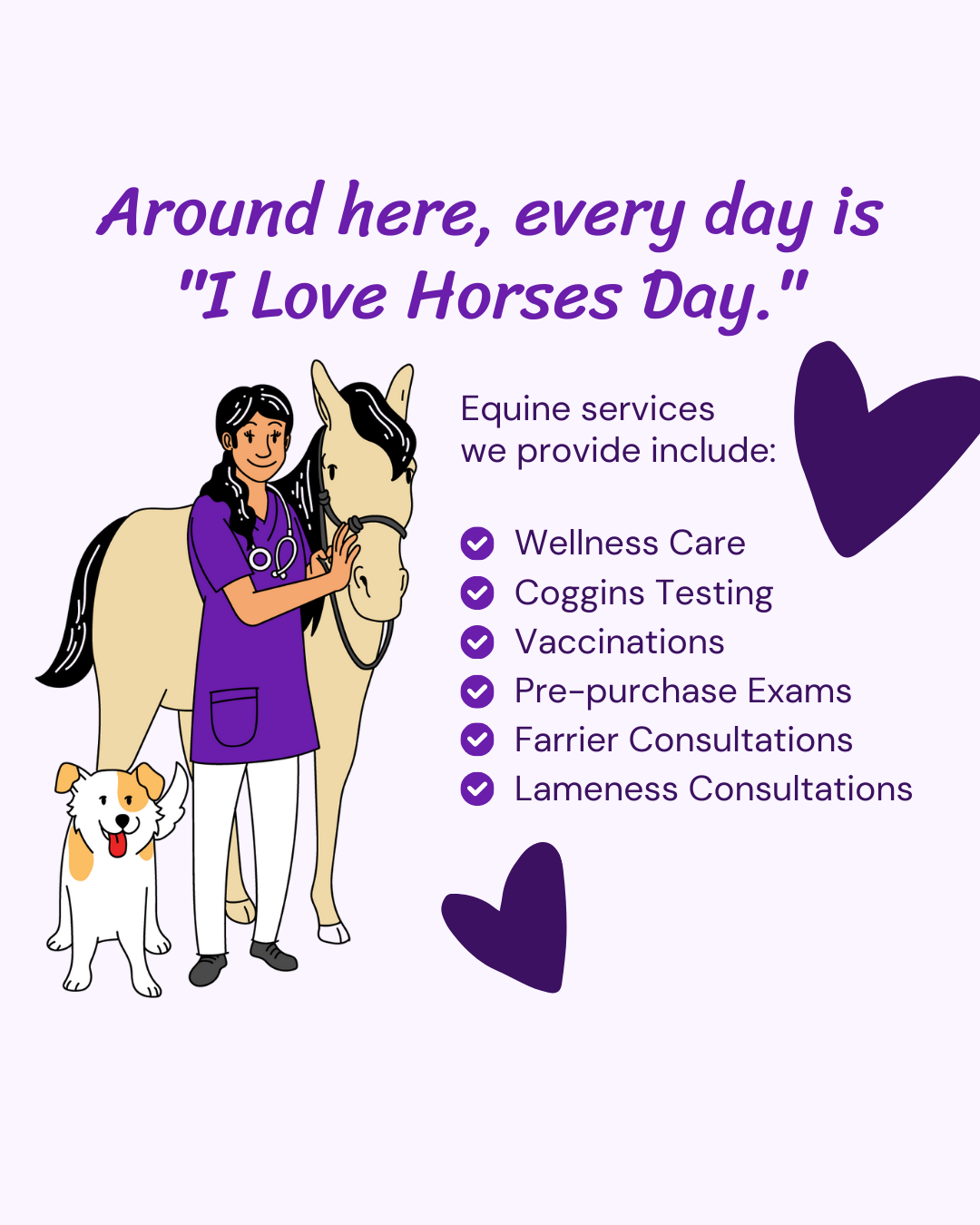 I love horses day social graphic