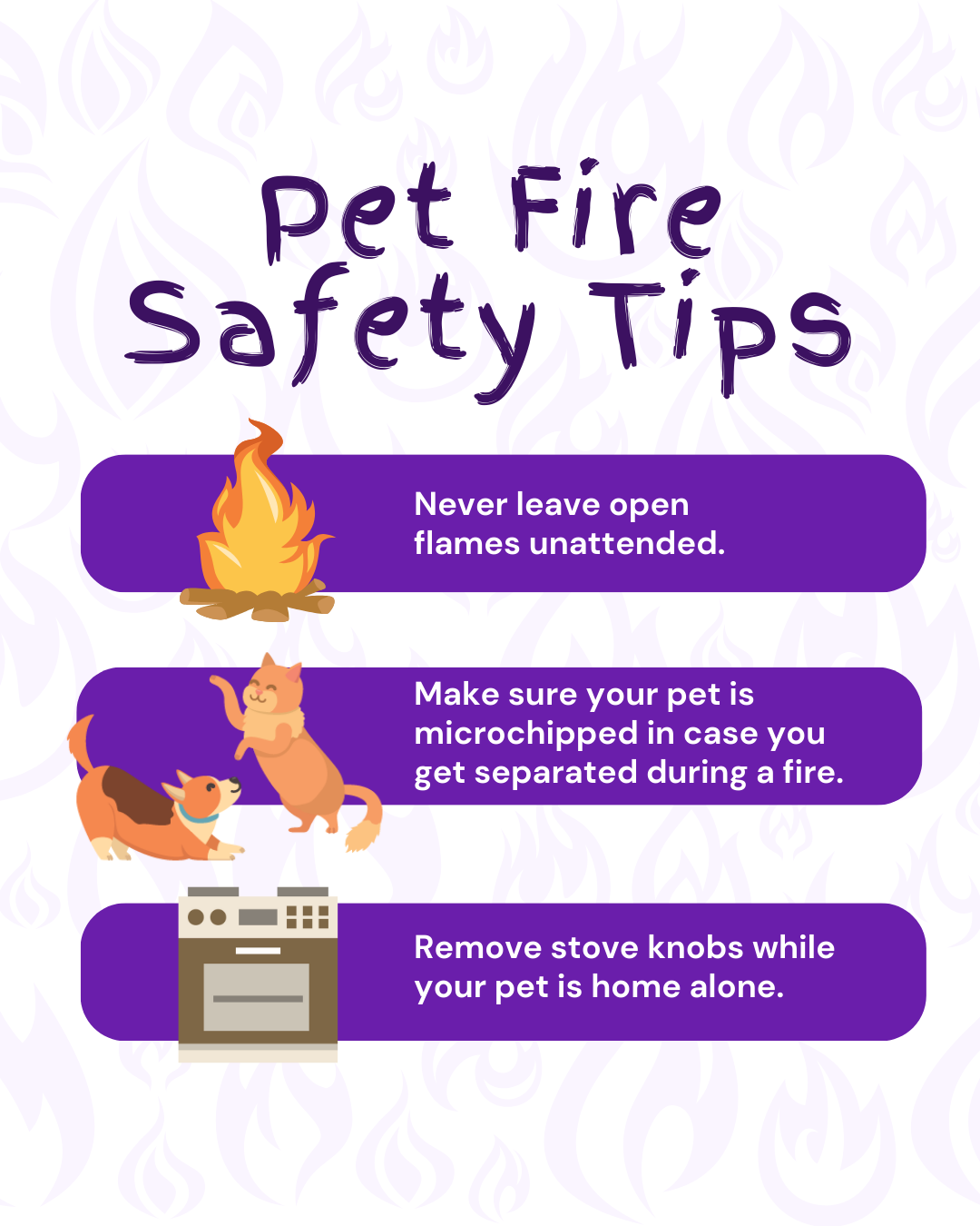 Pet fire safety tips social graphic