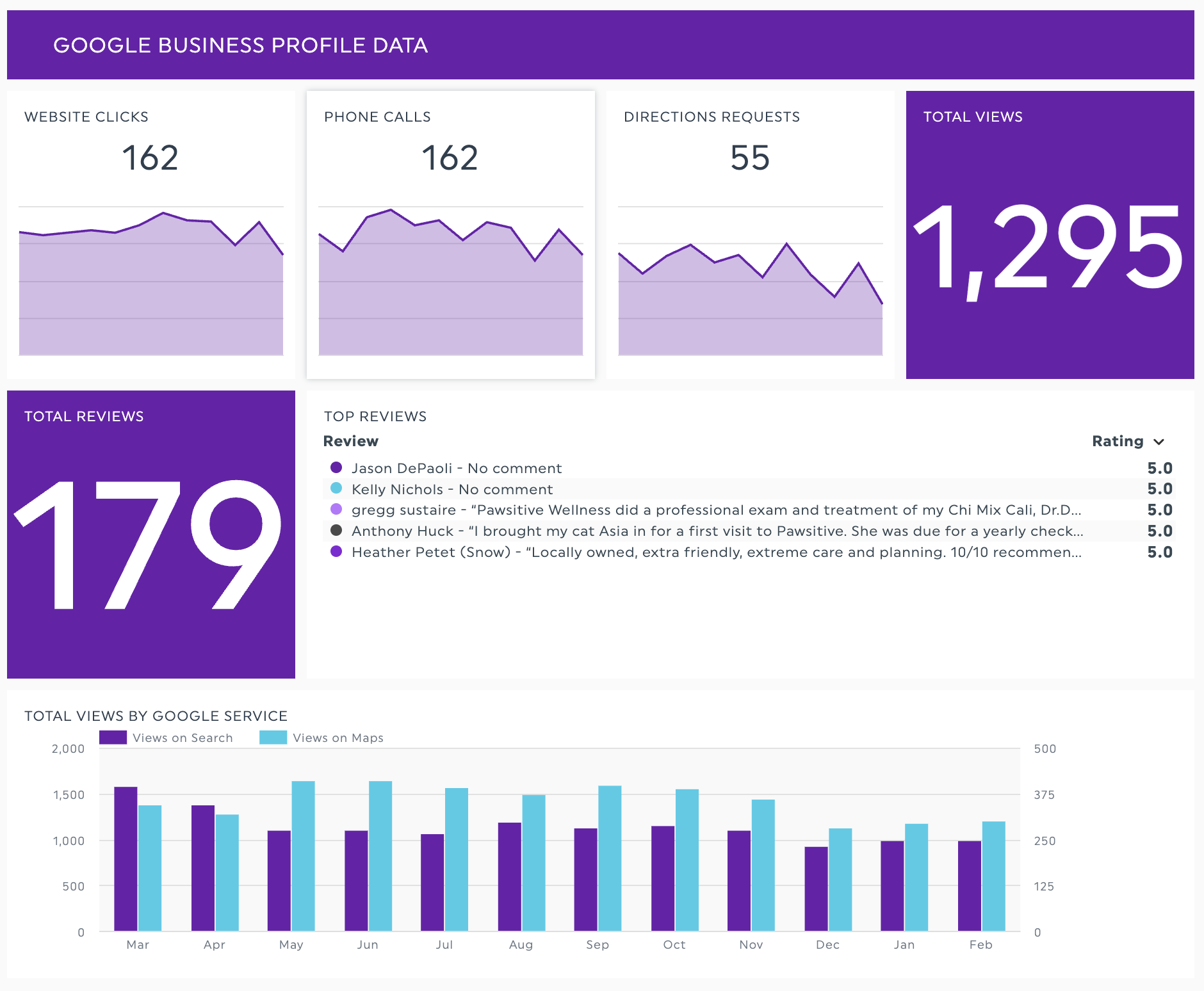 Google Business Analytics Dashboard