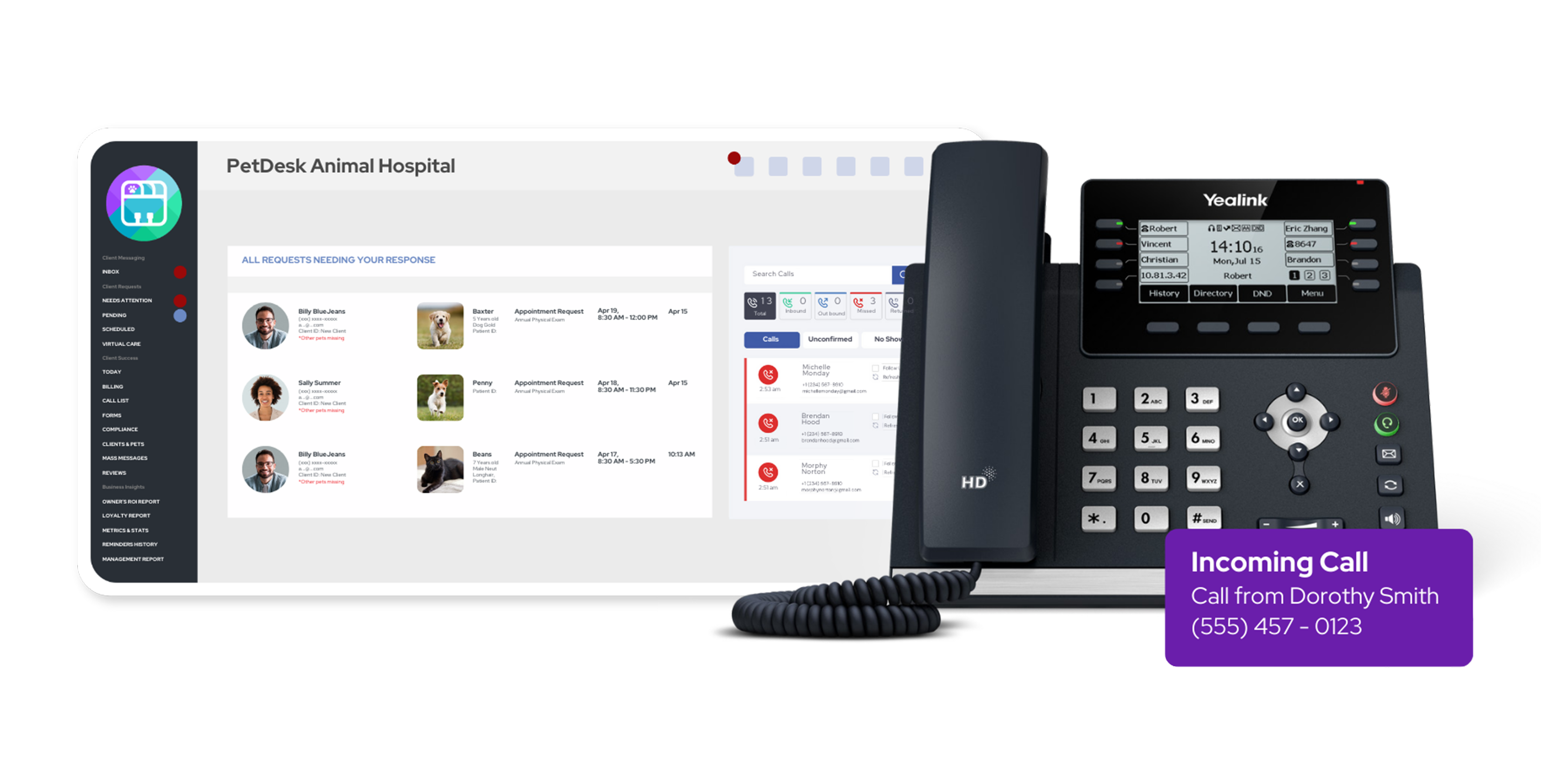 Mockup of Veterinary Phone System