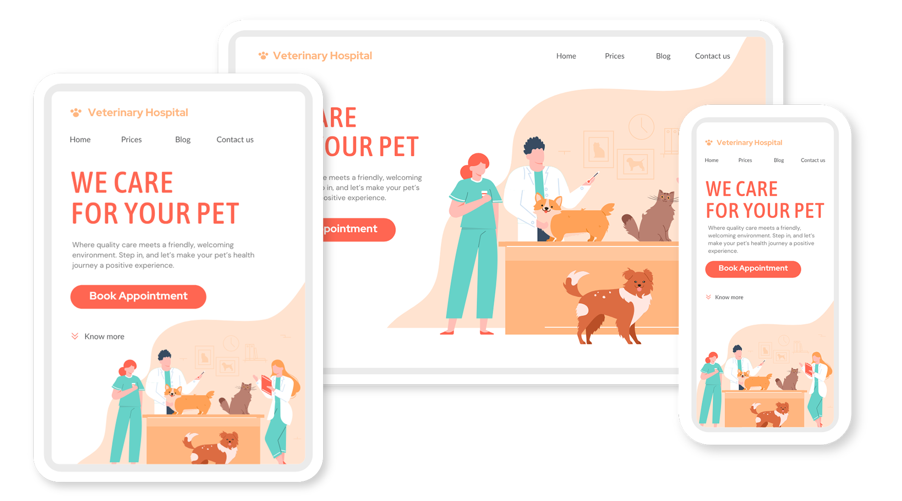 Mockup of PetDesk's custom veterinary websites