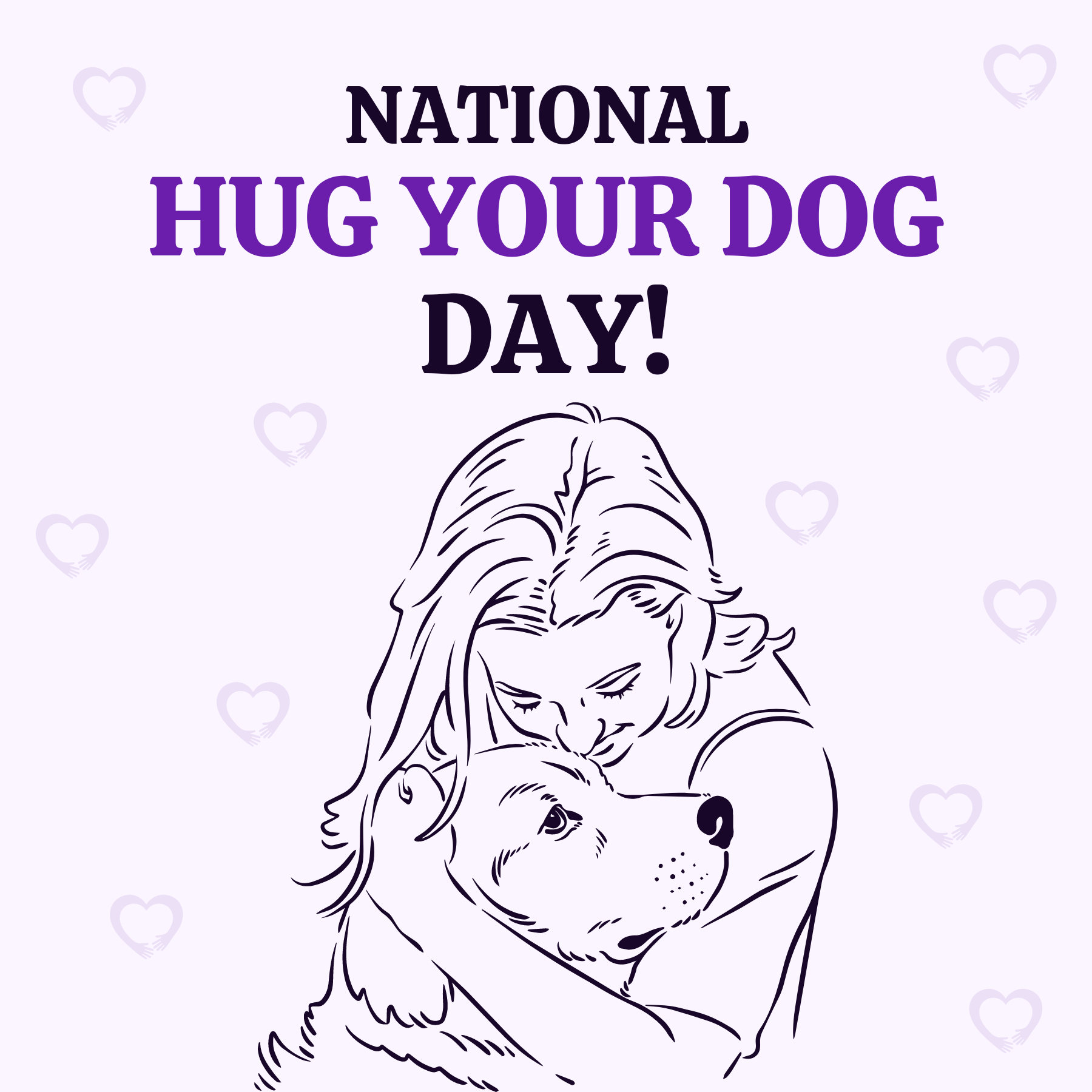 National hug your dog day social graphic