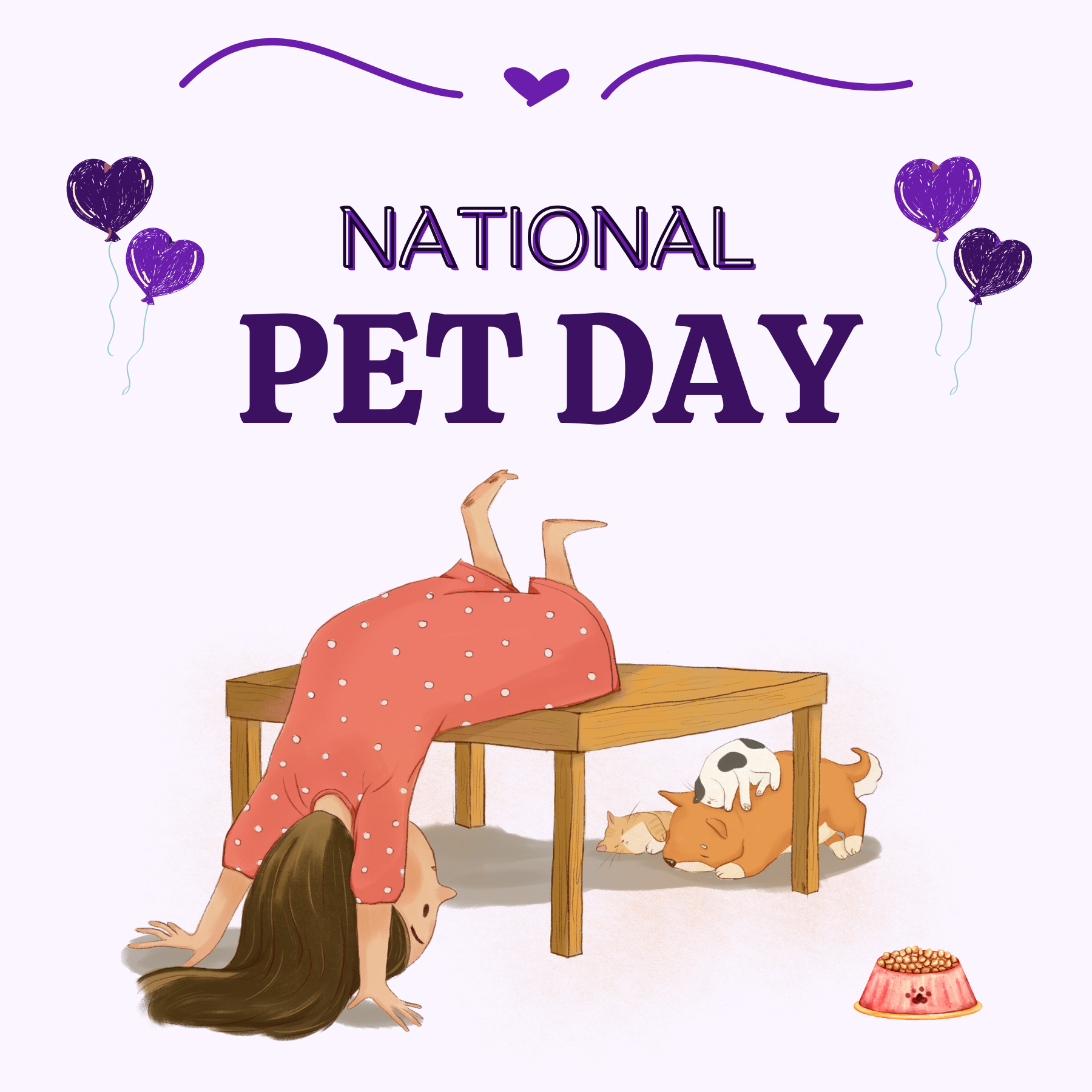 National pet day social graphic