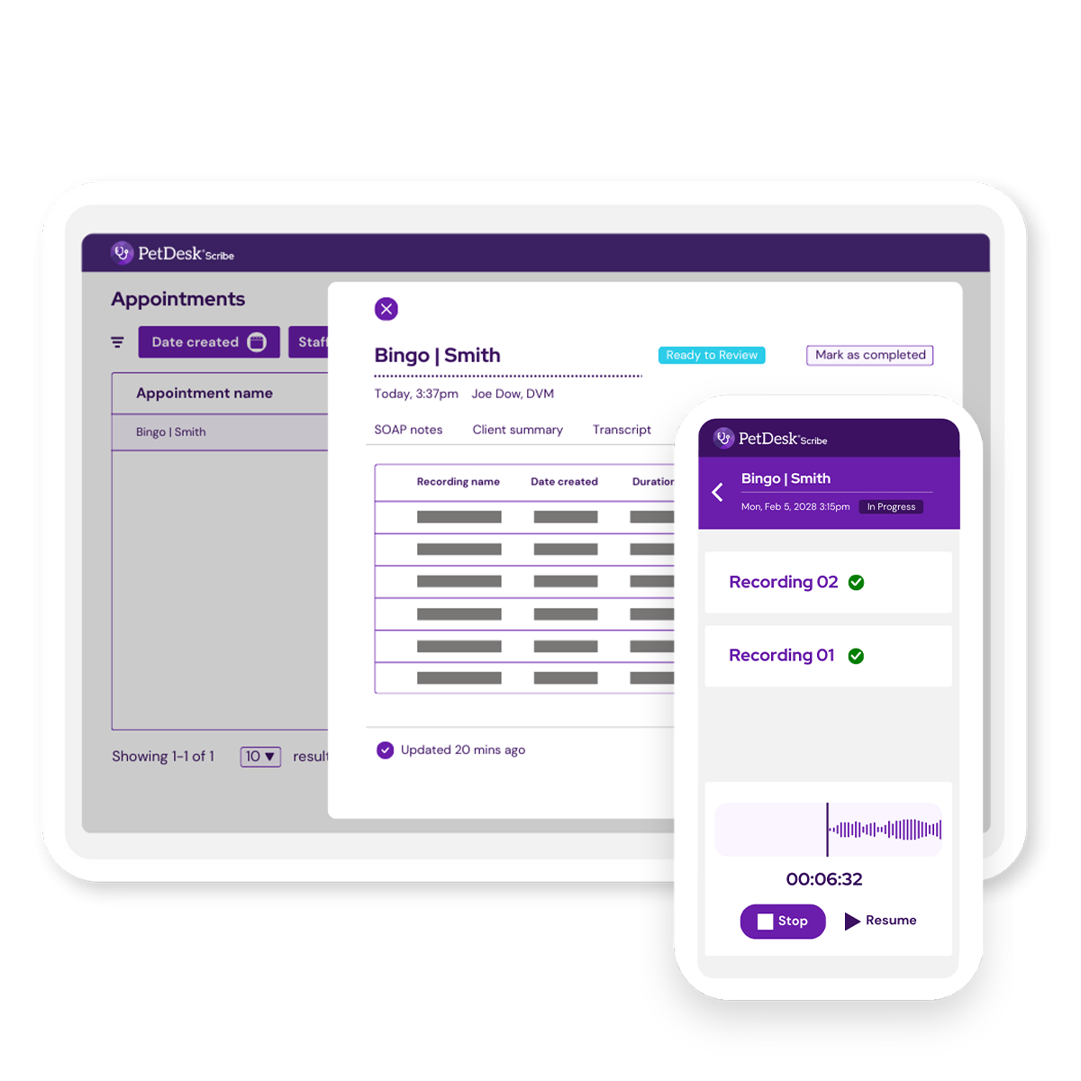 PetDesk Scribe Mockup