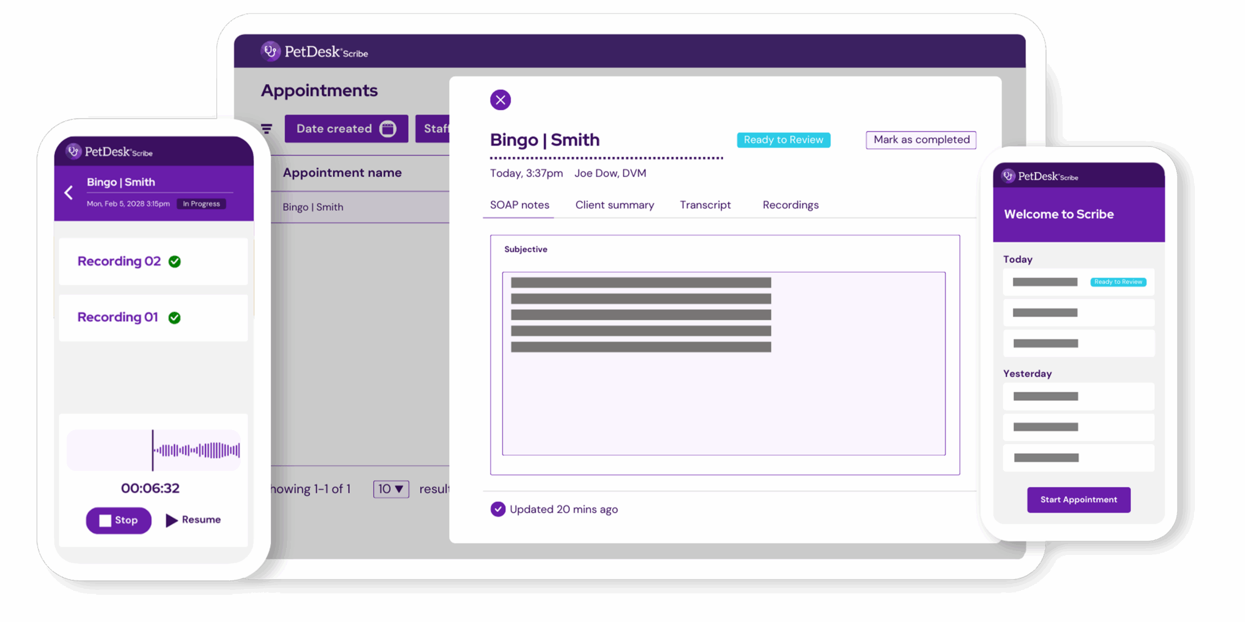 PetDesk_Veterinary Transcription Platform_Product PetDesk Scribe - PetDesk's Veterinary Transcription Platform