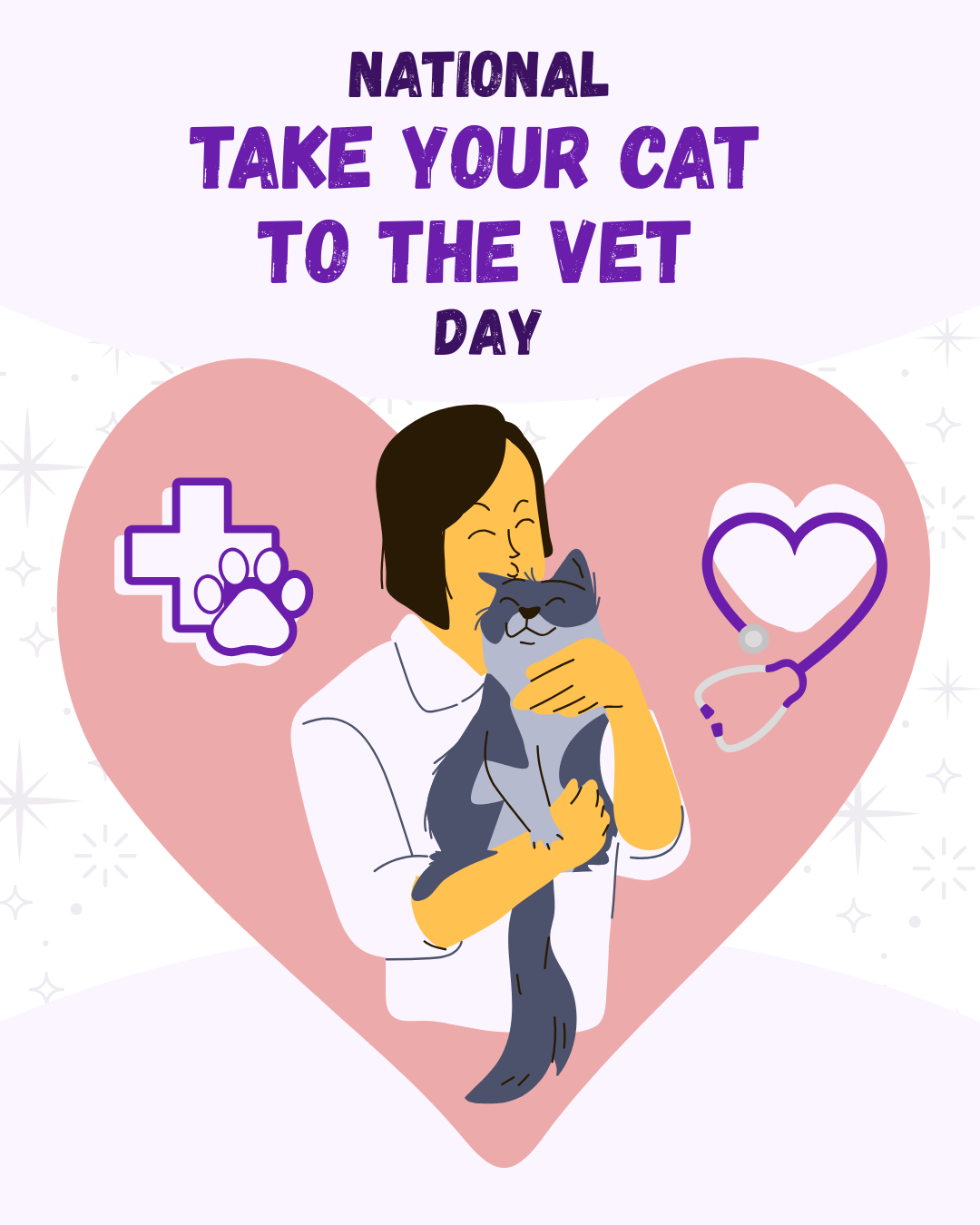 National Take Your Cat to the Vet Day Social Graphic