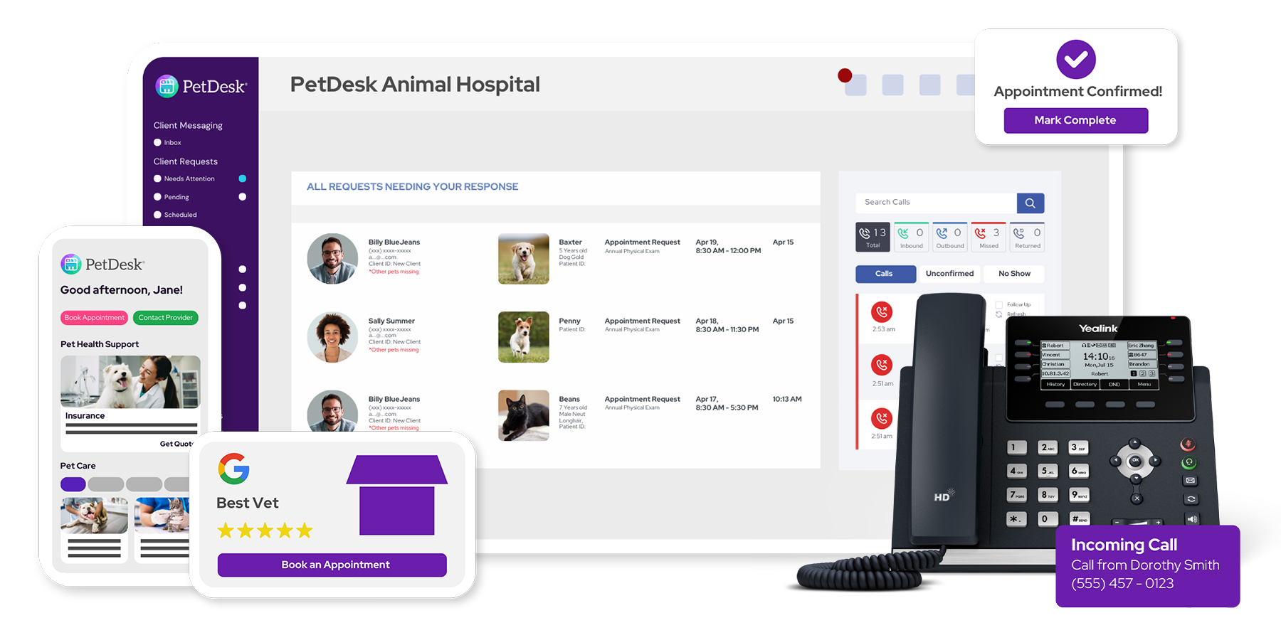 Mockup of four PetDesk Products