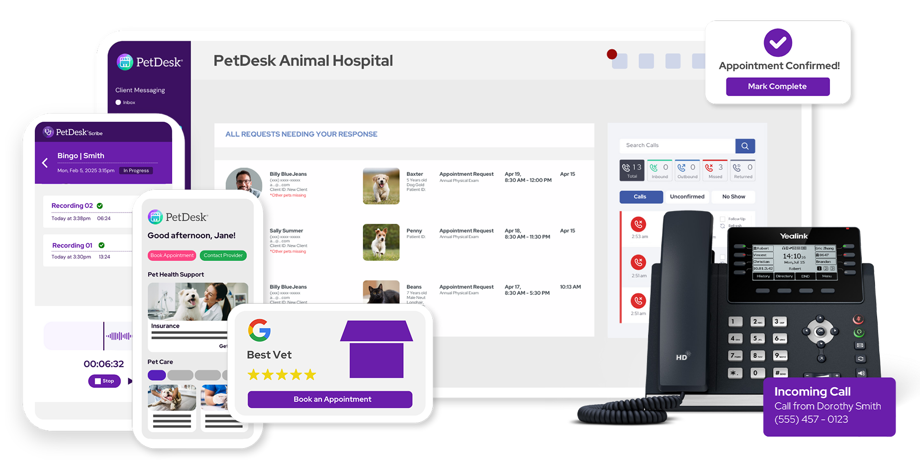Mockup including all five PetDesk Products